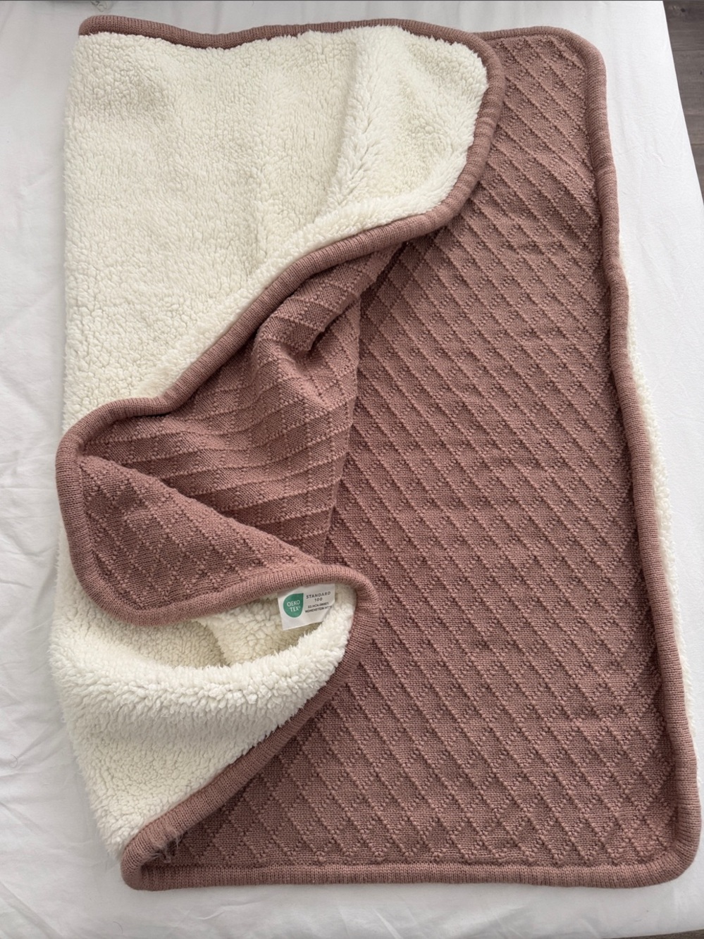 Quilted Dusty Rose baby blanket